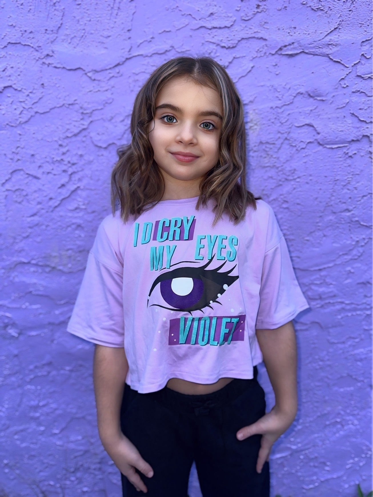 Crying Violet Crop (Hemmed)